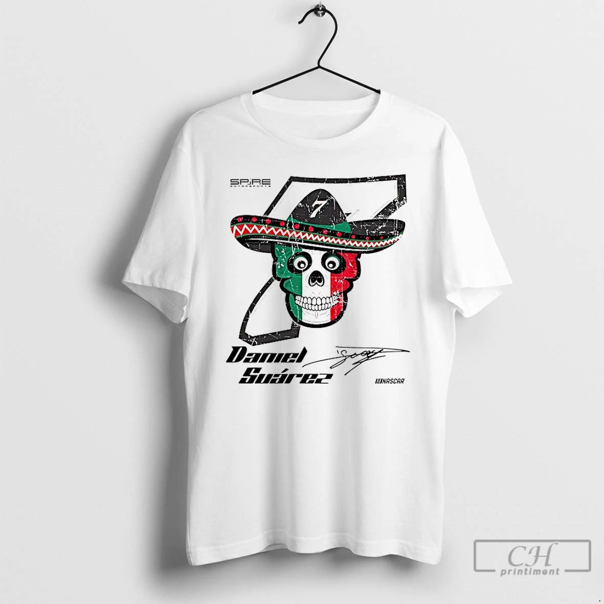 Premium Daniel Suarez Spire Motorsports Nascar T Shirts Unisex T-shirt, Sweatshirt, Hoodie, Long Sleeve Tee - T-Shirt, Sweatshirt, Hoodie