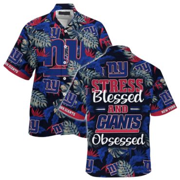 New York Giants Obsessed Tropics Hawaiian Shirt Unisex T-shirt, Sweatshirt, Hoodie, Long Sleeve Tee - T-Shirt, Sweatshirt, Hoodie