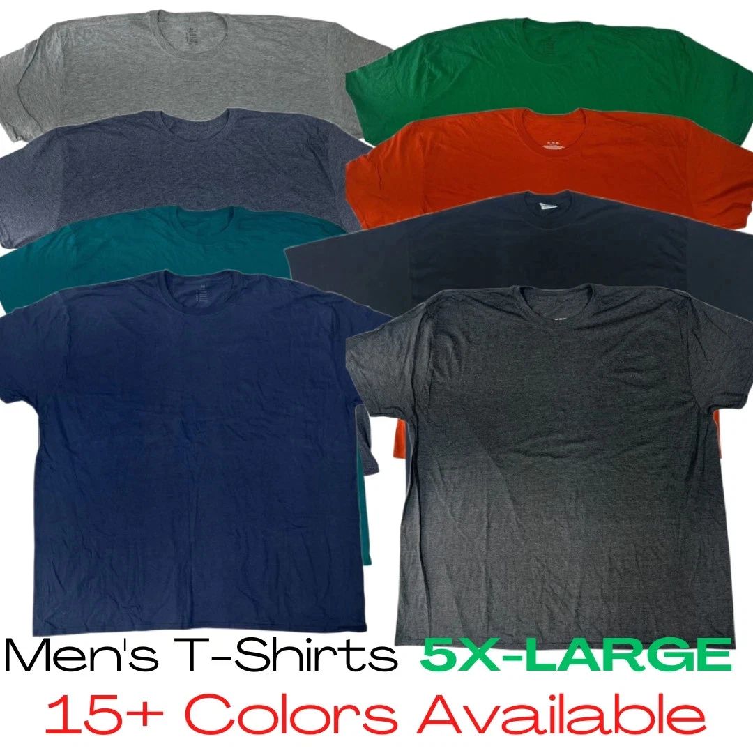 MEN'S BIG AND TALL 5XL SHORT SLEEVE TEE BLANK COTTON T SHIRTS HIGH QUALITY  Unisex T-shirt, Sweatshirt, Hoodie, Long Sleeve Tee - T-Shirt, Sweatshirt, Hoodie