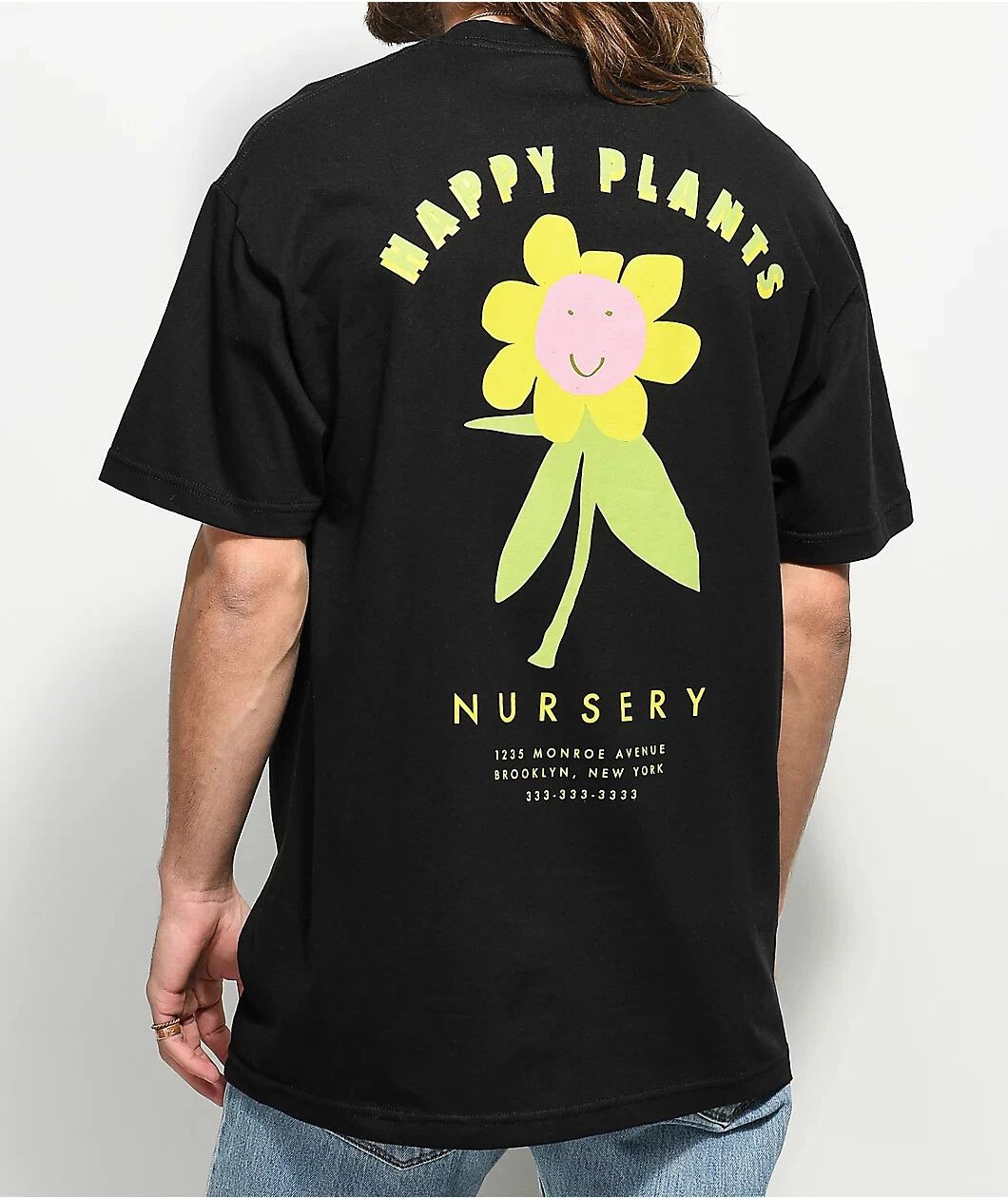 A-Lab Mens Happy Plants Nursery Black T-Shirt New S, M, L, XL, 2XL Unisex T-shirt, Sweatshirt, Hoodie, Long Sleeve Tee - T-Shirt, Sweatshirt, Hoodie