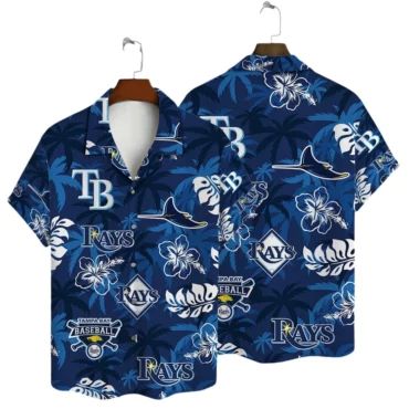 Tampa Bay Rays Blue Tropical Hawaiian Shirt Unisex T-shirt, Sweatshirt, Hoodie, Long Sleeve Tee - T-Shirt, Sweatshirt, Hoodie