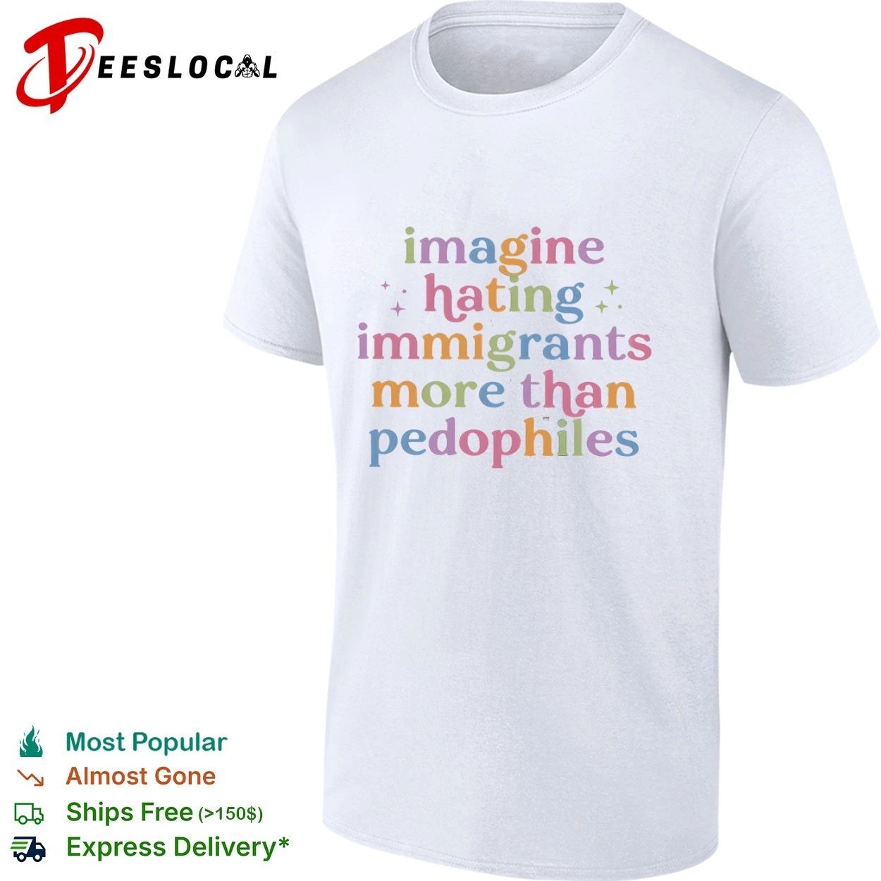 Imagine Hating Immigrants More Than Pedophiles T-shirt Unisex T-shirt, Sweatshirt, Hoodie, Long Sleeve Tee - T-Shirt, Sweatshirt, Hoodie