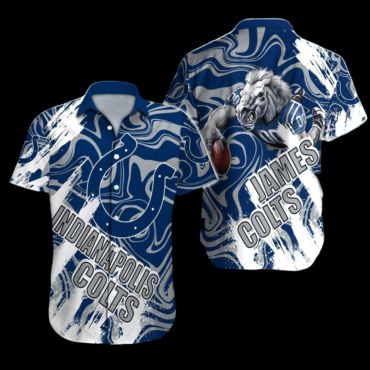 Personalized Indianapolis Colts Tropical Grid Hawaiian Shirt Unisex T-shirt, Sweatshirt, Hoodie, Long Sleeve Tee - T-Shirt, Sweatshirt, Hoodie