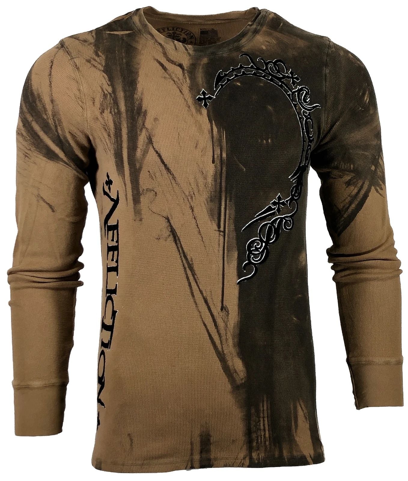 AFFLICTION Men's Thermal Shirt DARK NIGHT Biker Skulls Tattoo S-5XL Unisex T-shirt, Sweatshirt, Hoodie, Long Sleeve Tee - T-Shirt, Sweatshirt, Hoodie