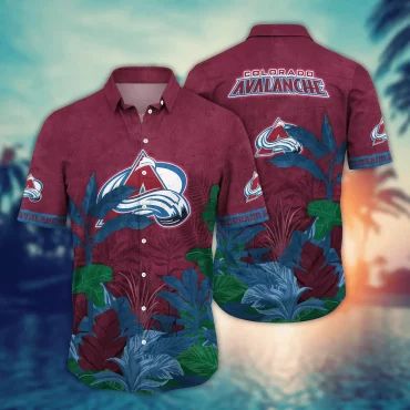 Colorado Avalanche Jungle Breeze Hawaiian Shirt Unisex T-shirt, Sweatshirt, Hoodie, Long Sleeve Tee - T-Shirt, Sweatshirt, Hoodie