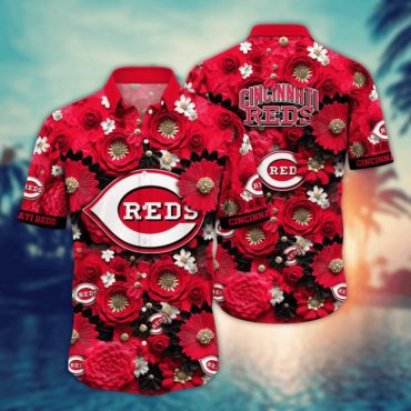 Cincinnati Reds Floral Extravaganza Hawaiian Shirt Unisex T-shirt, Sweatshirt, Hoodie, Long Sleeve Tee - T-Shirt, Sweatshirt, Hoodie