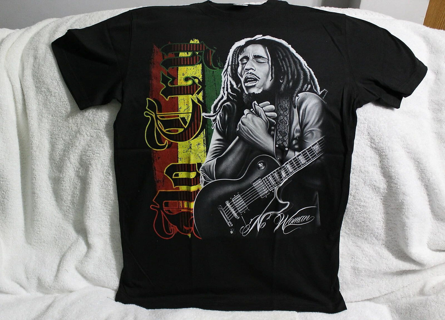 BOB MARLEY GUITAR NO CRY NO WOMAN REGGAE JAMAICA RASTA T-SHIRT SHIRT Unisex T-shirt, Sweatshirt, Hoodie, Long Sleeve Tee - T-Shirt, Sweatshirt, Hoodie