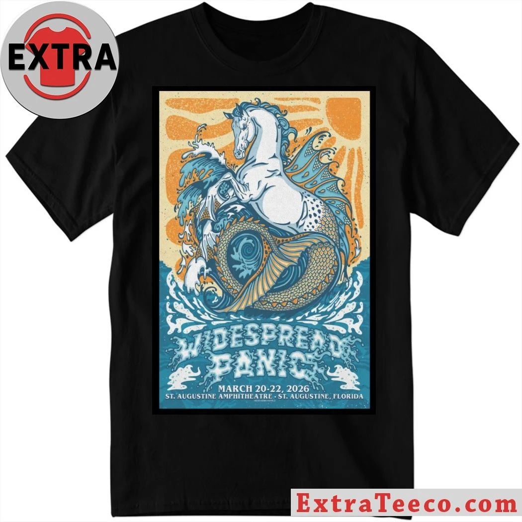 Widespread Panic at the St Augustine Amphitheatre in St Augustine, FL Mar 20-22, 2026 Poster Shirt - T-Shirt, Sweatshirt, Hoodie