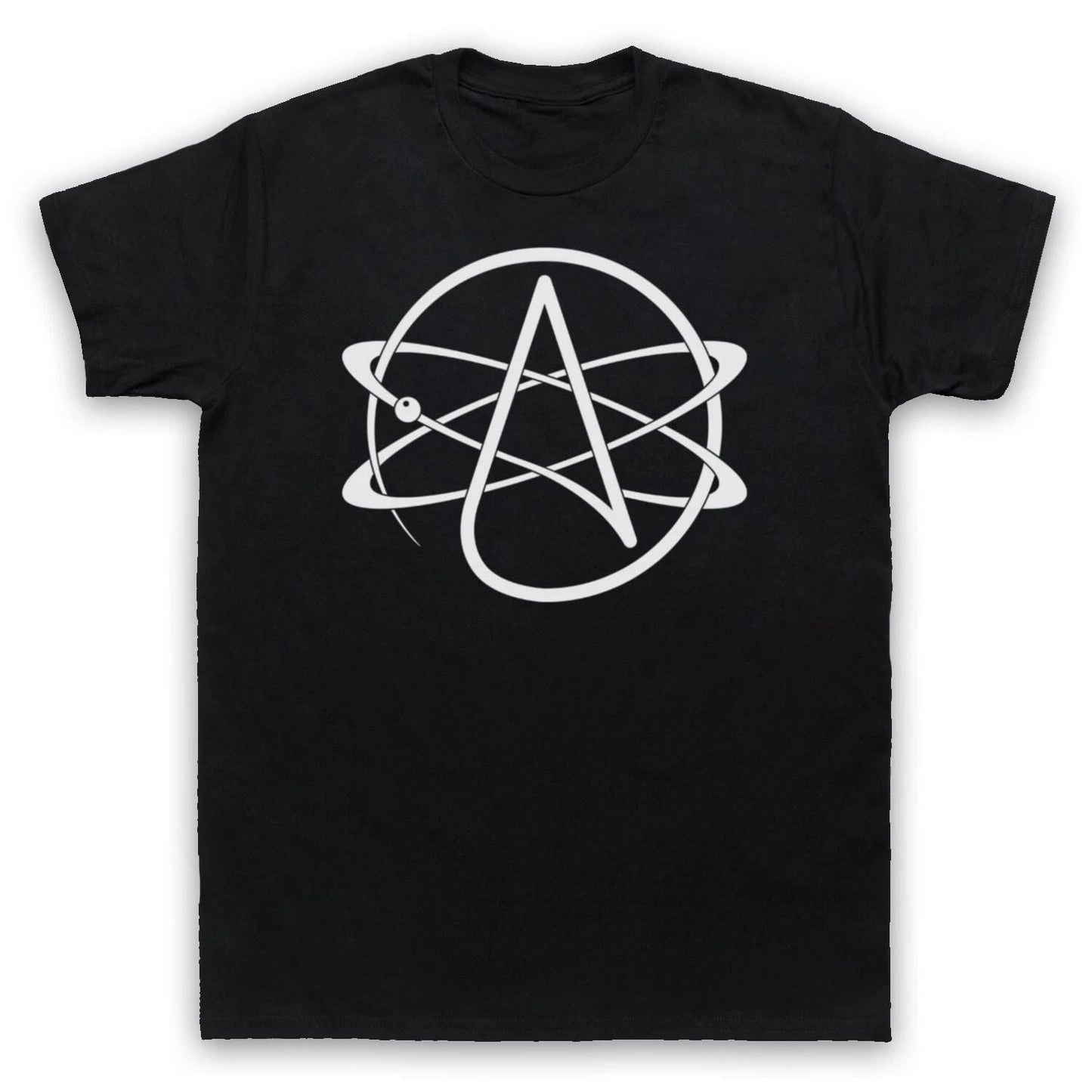 ATOMIC WHIRL ATHEIST SYMBOL AMERICAN LOGO ANTI RELIGION MENS & WOMENS T-SHIRT Unisex T-shirt, Sweatshirt, Hoodie, Long Sleeve Tee - T-Shirt, Sweatshirt, Hoodie