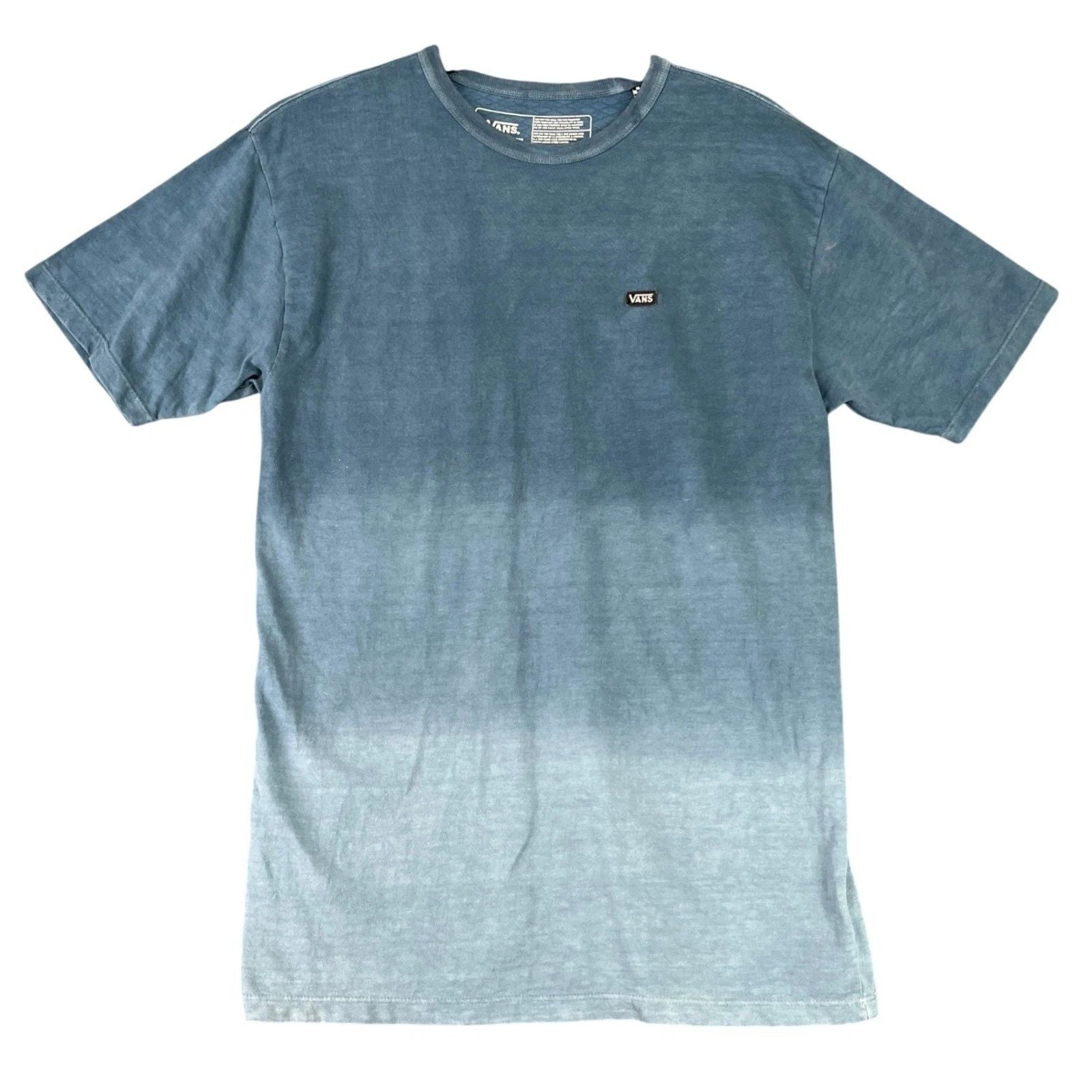Vans Ombre T Shirt Mens Medium Blue Dip Dye Classic Fit Short Sleeve Logo Unisex T-shirt, Sweatshirt, Hoodie, Long Sleeve Tee - T-Shirt, Sweatshirt, Hoodie