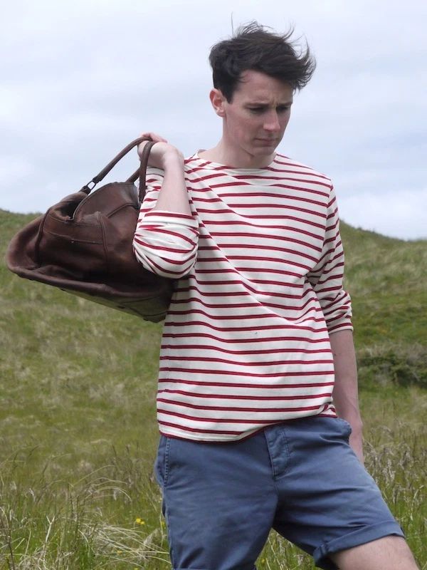 Breton Shirt by Saint James  Minquiers Moderne in Cream & Persian Red Unisex T-shirt, Sweatshirt, Hoodie, Long Sleeve Tee - T-Shirt, Sweatshirt, Hoodie