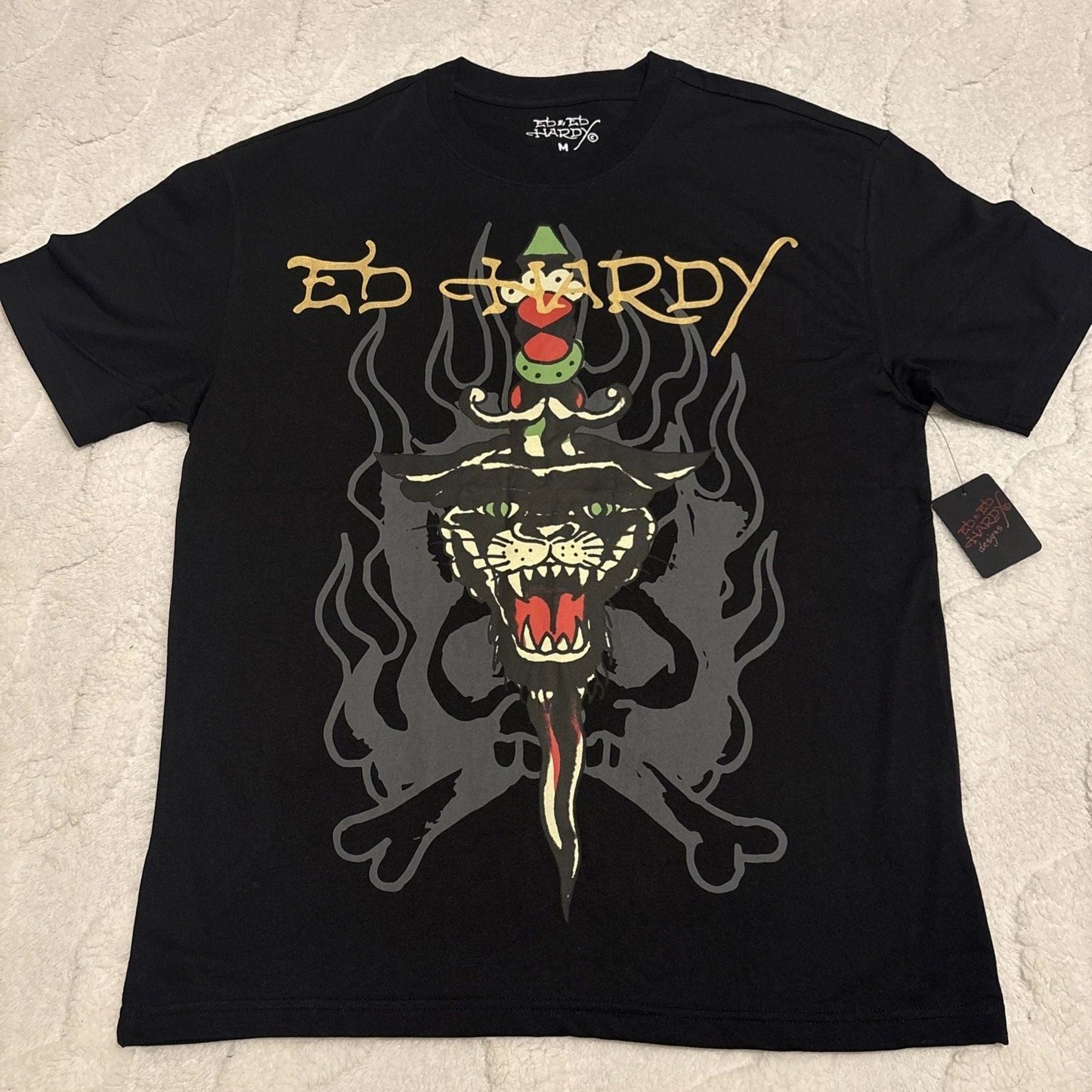 Ed Hardy Men's T-Shirt Black Panther Dagger Medium Black NWT Unisex T-shirt, Sweatshirt, Hoodie, Long Sleeve Tee - T-Shirt, Sweatshirt, Hoodie