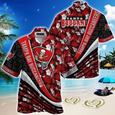 Tampa Bay Buccaneers Tropical Leaves Hawaiian Shirt Unisex T-shirt, Sweatshirt, Hoodie, Long Sleeve Tee - T-Shirt, Sweatshirt, Hoodie