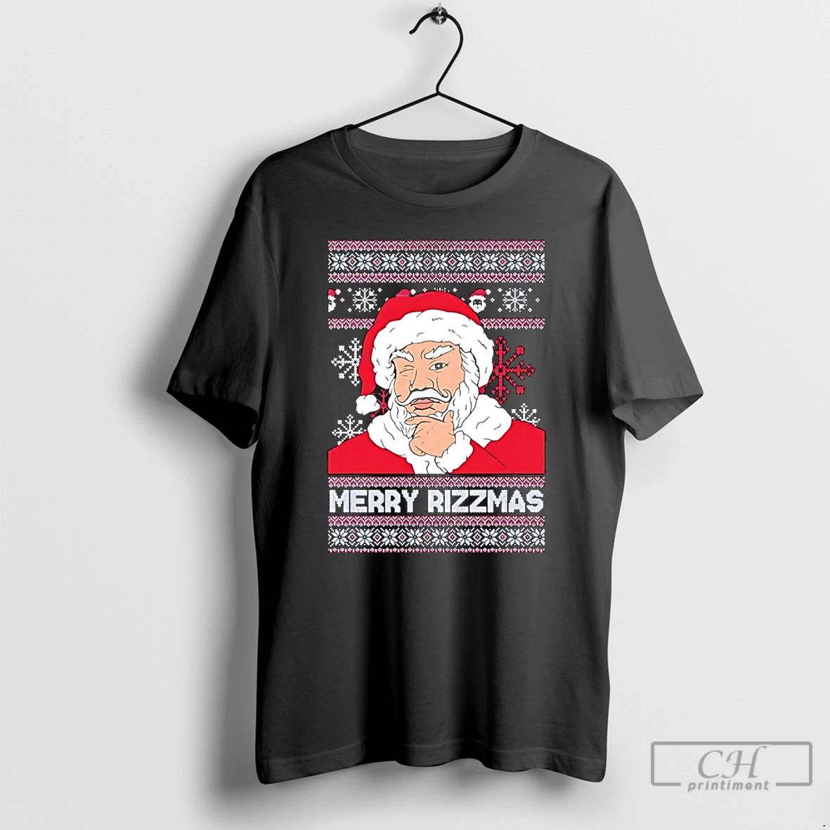 Premium Santa Merry Rizzmas Ugly Christmas T Shirts Unisex T-shirt, Sweatshirt, Hoodie, Long Sleeve Tee - T-Shirt, Sweatshirt, Hoodie
