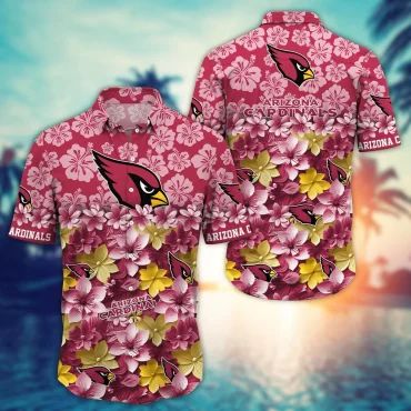 Arizona Cardinals Floral Sunset Hawaiian Shirt Unisex T-shirt, Sweatshirt, Hoodie, Long Sleeve Tee - T-Shirt, Sweatshirt, Hoodie