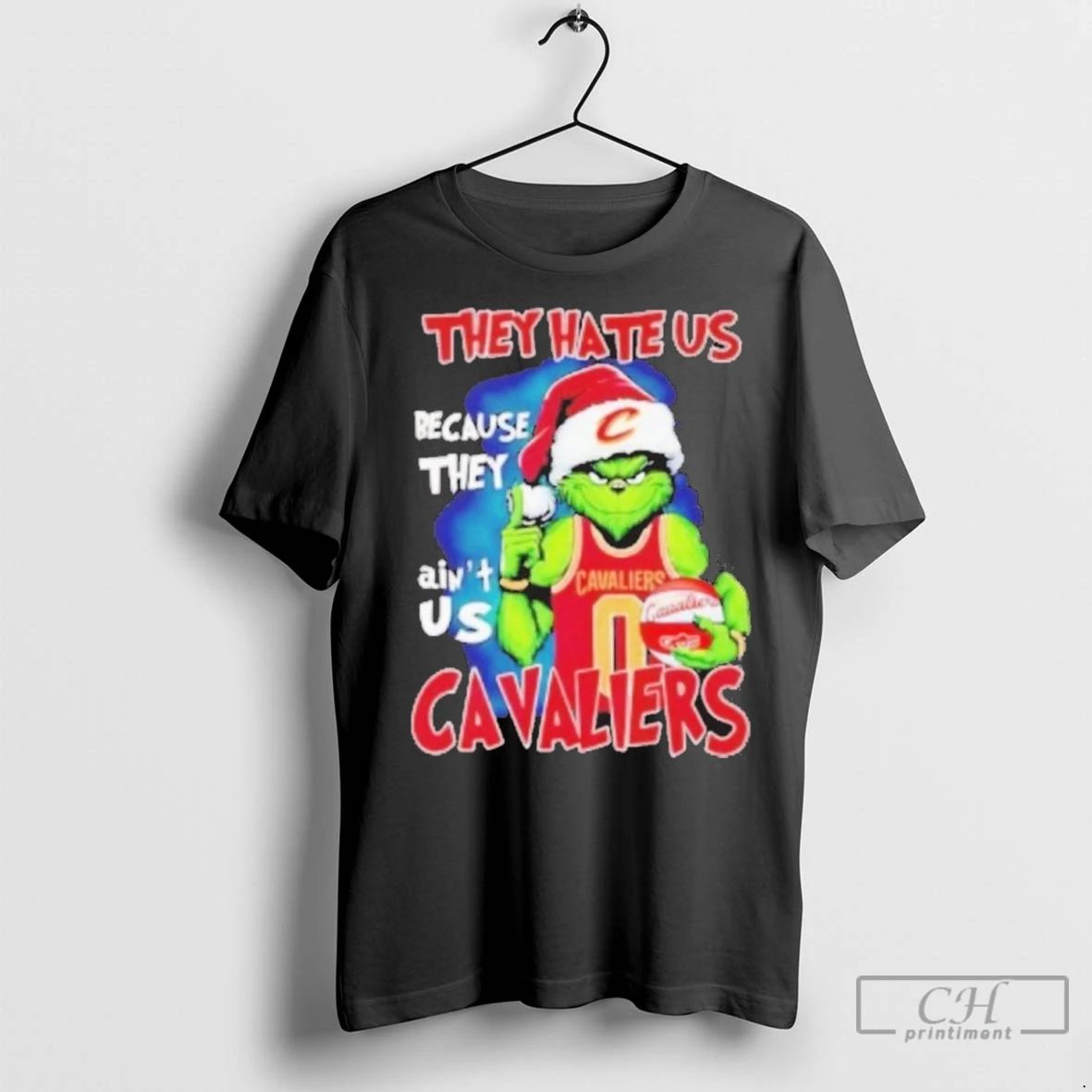 Premium The Grinch Cavaliers They Hate Us Because They Aint Us Merry Christmas 2025 Unisex T-shirt, Sweatshirt, Hoodie, Long Sleeve Tee - T-Shirt, Sweatshirt, Hoodie