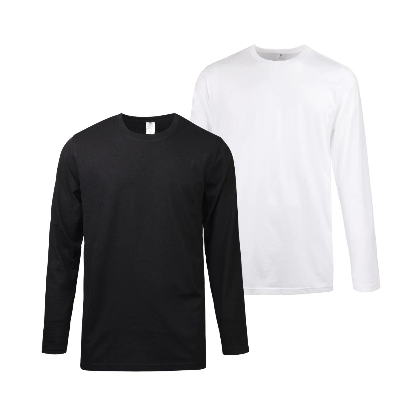 2 Pack Men's T-shirts Cotton Crew Neck Long Sleeve Classic Fit Tee Basic Solid Unisex T-shirt, Sweatshirt, Hoodie, Long Sleeve Tee - T-Shirt, Sweatshirt, Hoodie