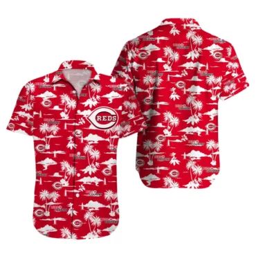 Cincinnati Reds Scenic Paradise Hawaiian Shirt Unisex T-shirt, Sweatshirt, Hoodie, Long Sleeve Tee - T-Shirt, Sweatshirt, Hoodie