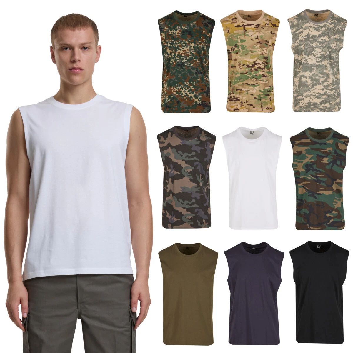 Brandit T-Shirt Sleeveless Mens Sleeveless Cotton Lightweight Regular Novelty Unisex T-shirt, Sweatshirt, Hoodie, Long Sleeve Tee - T-Shirt, Sweatshirt, Hoodie