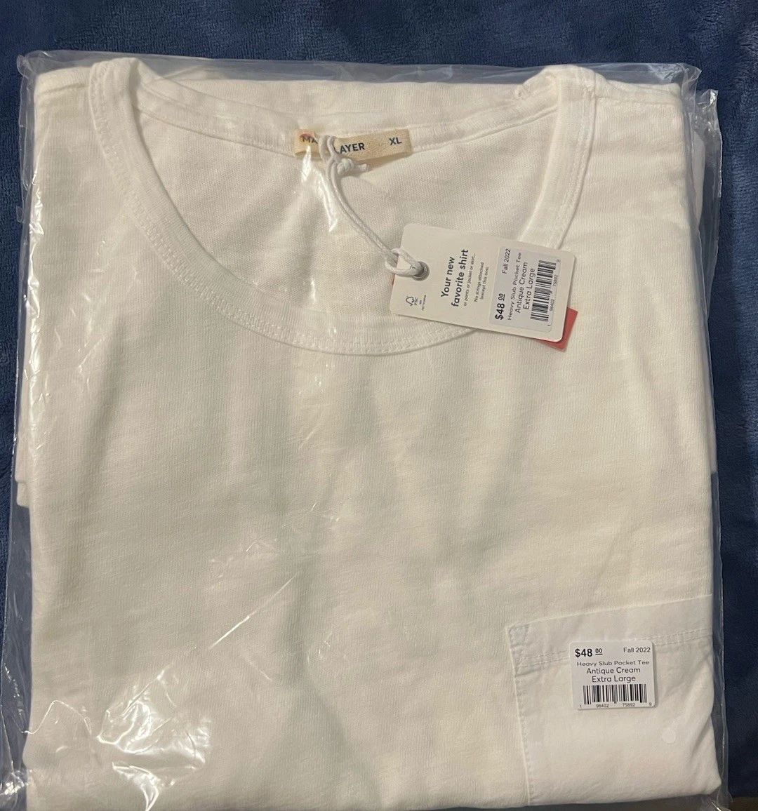 Marine Layer Heavy Slub Pocket Tee Antique Cream Short Sleeve Size XLarge $48 Unisex T-shirt, Sweatshirt, Hoodie, Long Sleeve Tee - T-Shirt, Sweatshirt, Hoodie