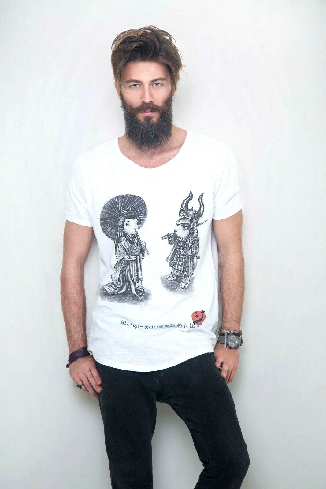 Men's T-Shirt, Hand Drawn Digital Print, Stylish Neck and Arm Detail Unisex T-shirt, Sweatshirt, Hoodie, Long Sleeve Tee - T-Shirt, Sweatshirt, Hoodie