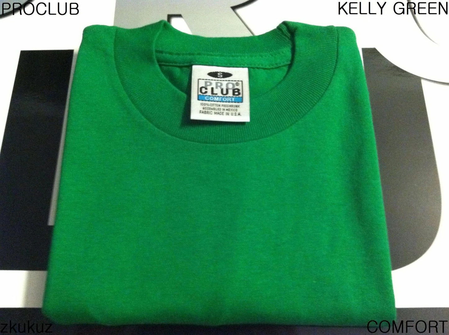 1 NEW PROCLUB COMFORT PLAIN T-SHIRT BLANK KELLY GREEN TEE PRO CLUB S-3XL 1PC Unisex T-shirt, Sweatshirt, Hoodie, Long Sleeve Tee - T-Shirt, Sweatshirt, Hoodie