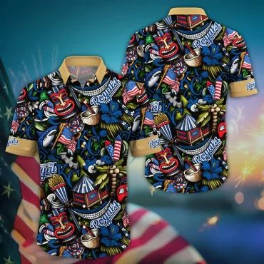 Kansas City Royals Tiki Carnival Hawaiian Shirt Unisex T-shirt, Sweatshirt, Hoodie, Long Sleeve Tee - T-Shirt, Sweatshirt, Hoodie