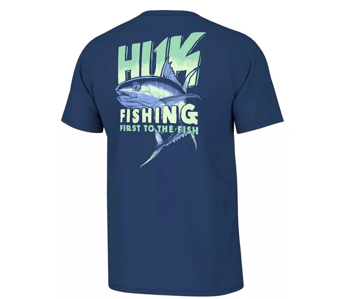 HUK T-Shirt Men's XL Blue Graphic Print Short Sleeve Performance Fishing NWT Unisex T-shirt, Sweatshirt, Hoodie, Long Sleeve Tee - T-Shirt, Sweatshirt, Hoodie