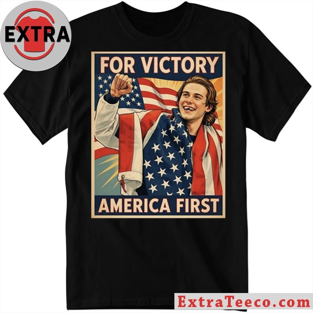 Original Jack Hughes For Victory America First Celebrating the potential victory of the US team at the 2026 Winter Olympics Shirt - T-Shirt, Sweatshirt, Hoodie