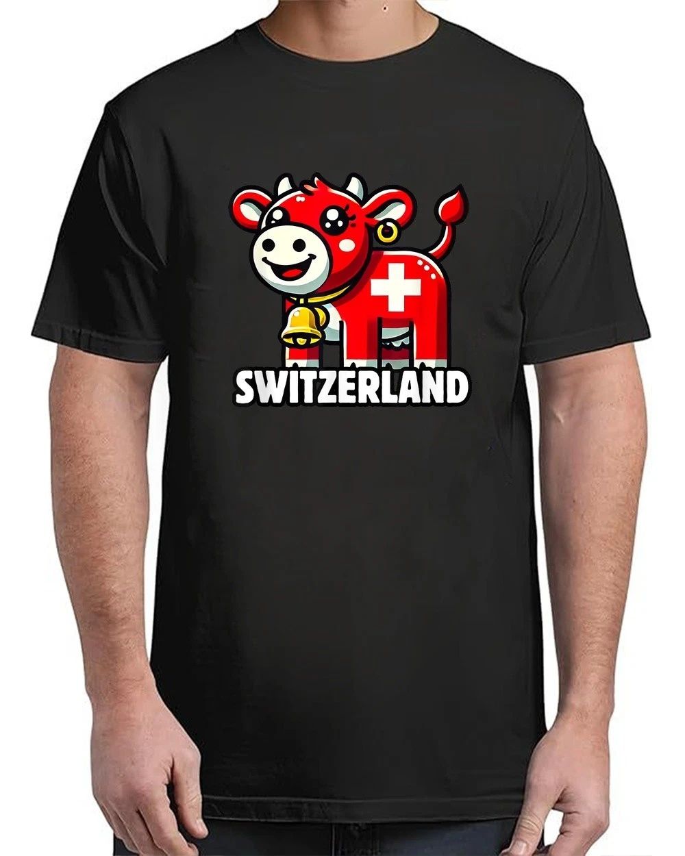 Swiss Cow Flag Switzerland Cute Swiss Alps T-Shirt Unisex S-4XL Unisex T-shirt, Sweatshirt, Hoodie, Long Sleeve Tee - T-Shirt, Sweatshirt, Hoodie