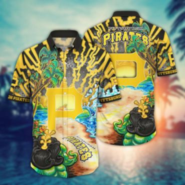 Pittsburgh Pirates Island Paradise Hawaiian Shirt Unisex T-shirt, Sweatshirt, Hoodie, Long Sleeve Tee - T-Shirt, Sweatshirt, Hoodie