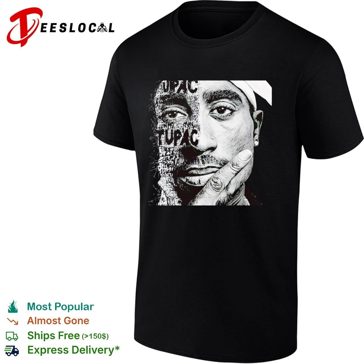 Tupac Shakur Portrait 2Pac Hip Hop Rap Legend T-shirt Unisex T-shirt, Sweatshirt, Hoodie, Long Sleeve Tee - T-Shirt, Sweatshirt, Hoodie