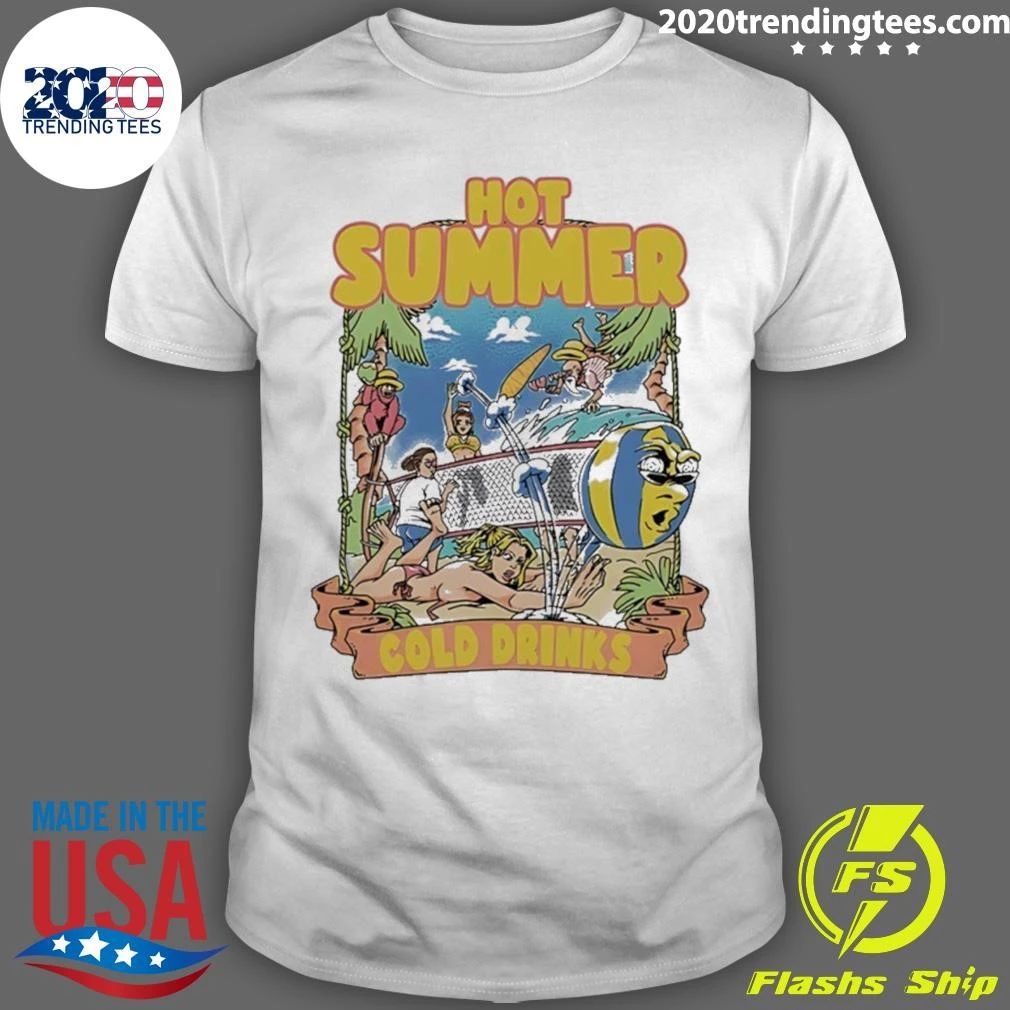 Summer Cold Drinks Beach Volleyball Shirt Unisex T-shirt, Sweatshirt, Hoodie, Long Sleeve Tee - T-Shirt, Sweatshirt, Hoodie