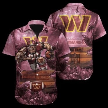 Personalized Washington Commanders Jungle Warrior Hawaiian Shirt Unisex T-shirt, Sweatshirt, Hoodie, Long Sleeve Tee - T-Shirt, Sweatshirt, Hoodie
