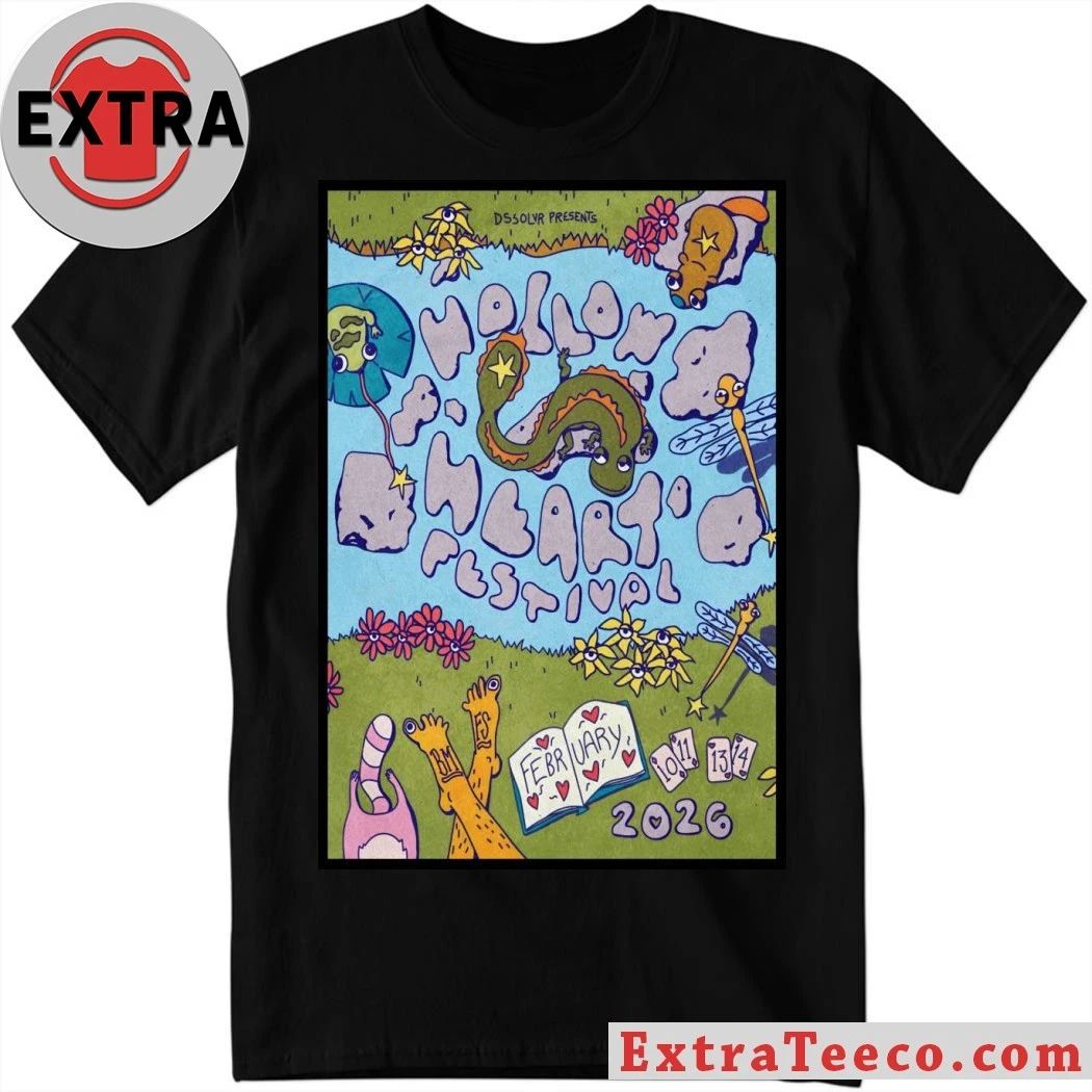 Original Hollow Heart Festival Feb 10-14 2026 In Asheville NC Poster Shirt Unisex T-shirt, Sweatshirt, Hoodie, Long Sleeve Tee - T-Shirt, Sweatshirt, Hoodie