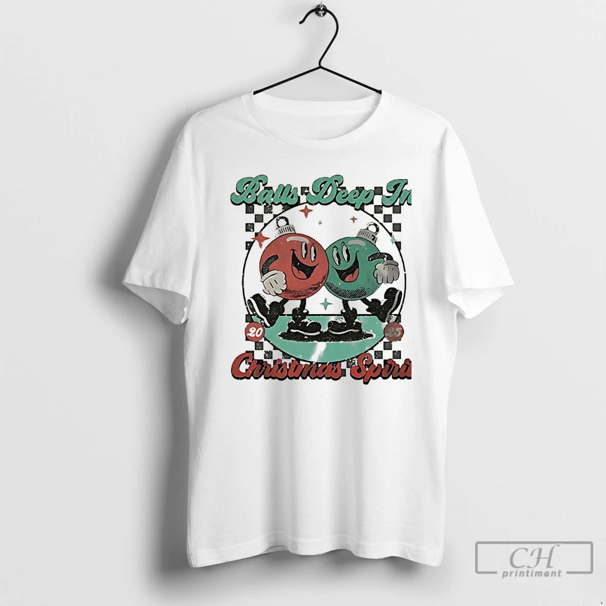 Premium Balls Deep In Christmas Spirit Vintage Christmas T Shirts Unisex T-shirt, Sweatshirt, Hoodie, Long Sleeve Tee - T-Shirt, Sweatshirt, Hoodie
