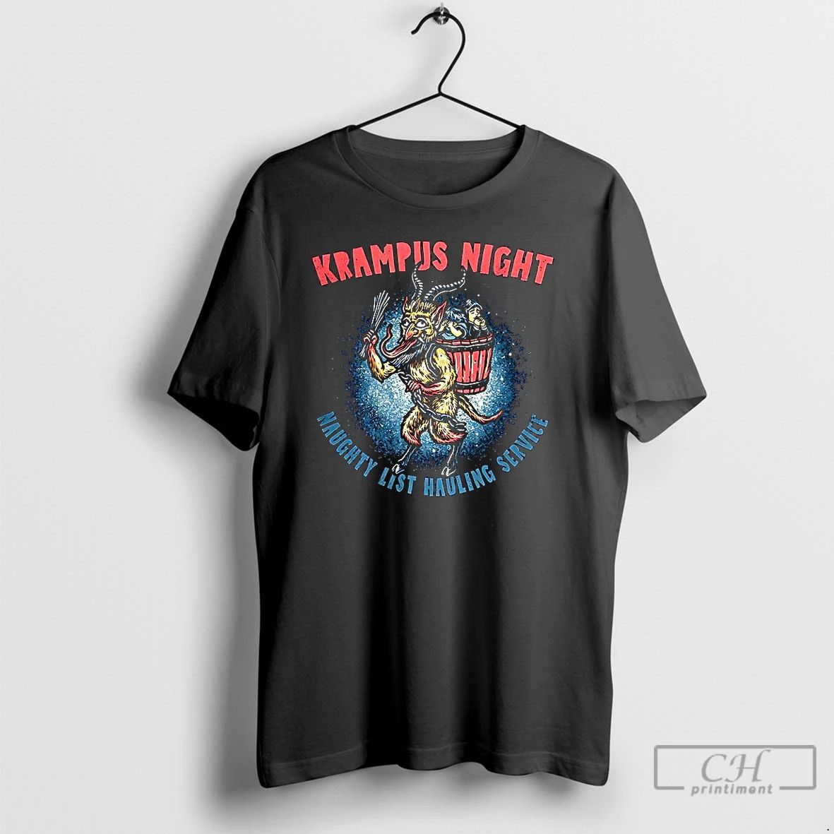 Premium Krampus Night Naughty List Hauling Service Horror Christmas T Shirts Unisex T-shirt, Sweatshirt, Hoodie, Long Sleeve Tee - T-Shirt, Sweatshirt, Hoodie