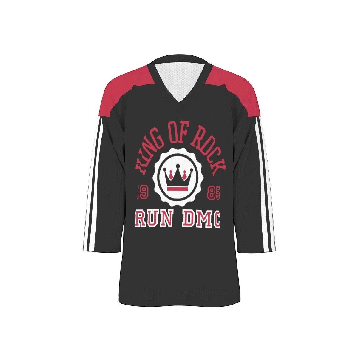 RUN DMC - King of Rock - V-neck Hockey Jersey Unisex T-shirt, Sweatshirt, Hoodie, Long Sleeve Tee - T-Shirt, Sweatshirt, Hoodie