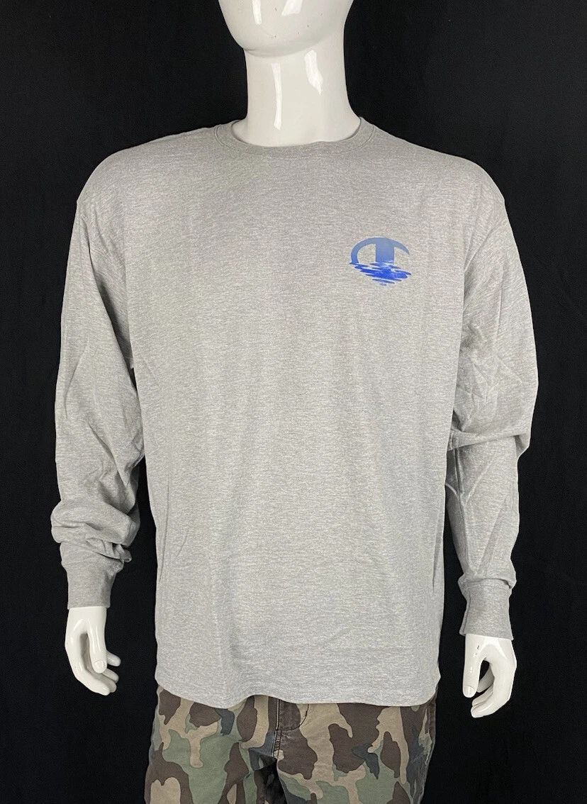 Champion Gray Long-Sleeve, Front & Sleeve Graphic T-Shirt Men's Size XL Unisex T-shirt, Sweatshirt, Hoodie, Long Sleeve Tee - T-Shirt, Sweatshirt, Hoodie