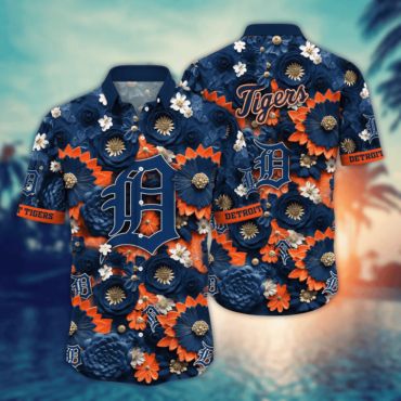 Detroit Tigers Vintage Floral Medley Hawaiian Shirt Unisex T-shirt, Sweatshirt, Hoodie, Long Sleeve Tee - T-Shirt, Sweatshirt, Hoodie