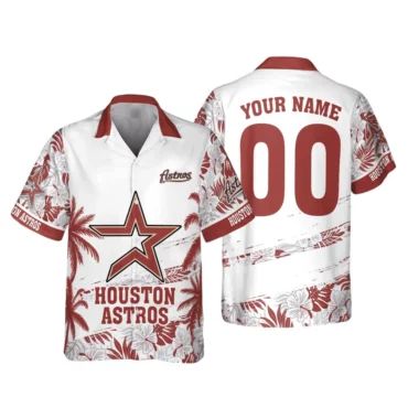 Personalized Houston Astros Tropical Island Hawaiian Shirt Unisex T-shirt, Sweatshirt, Hoodie, Long Sleeve Tee - T-Shirt, Sweatshirt, Hoodie