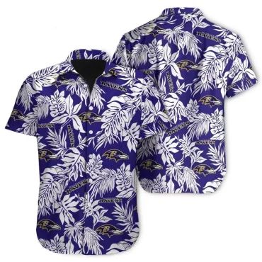 Baltimore Ravens Tropical Paradise Hawaiian Shirt Unisex T-shirt, Sweatshirt, Hoodie, Long Sleeve Tee - T-Shirt, Sweatshirt, Hoodie