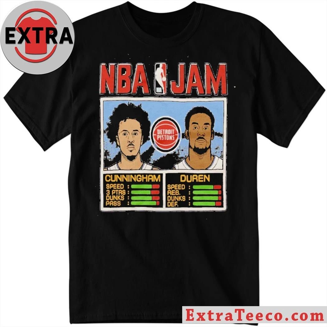 NBA Jam Pistons Cunningham And Duren Shirt Unisex T-shirt, Sweatshirt, Hoodie, Long Sleeve Tee - T-Shirt, Sweatshirt, Hoodie