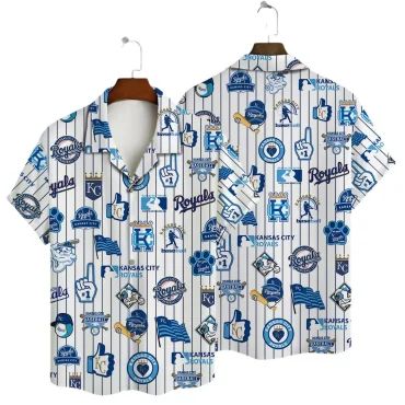 Kansas City Royals Classic Baseball Icons Hawaiian Shirt Unisex T-shirt, Sweatshirt, Hoodie, Long Sleeve Tee - T-Shirt, Sweatshirt, Hoodie