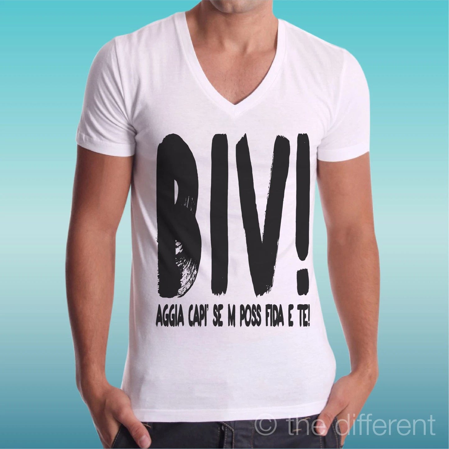 T-shirt Man V Neck Sentence Gomorra " Biv ! " Gift Idea Road To Happiness Unisex T-shirt, Sweatshirt, Hoodie, Long Sleeve Tee - T-Shirt, Sweatshirt, Hoodie