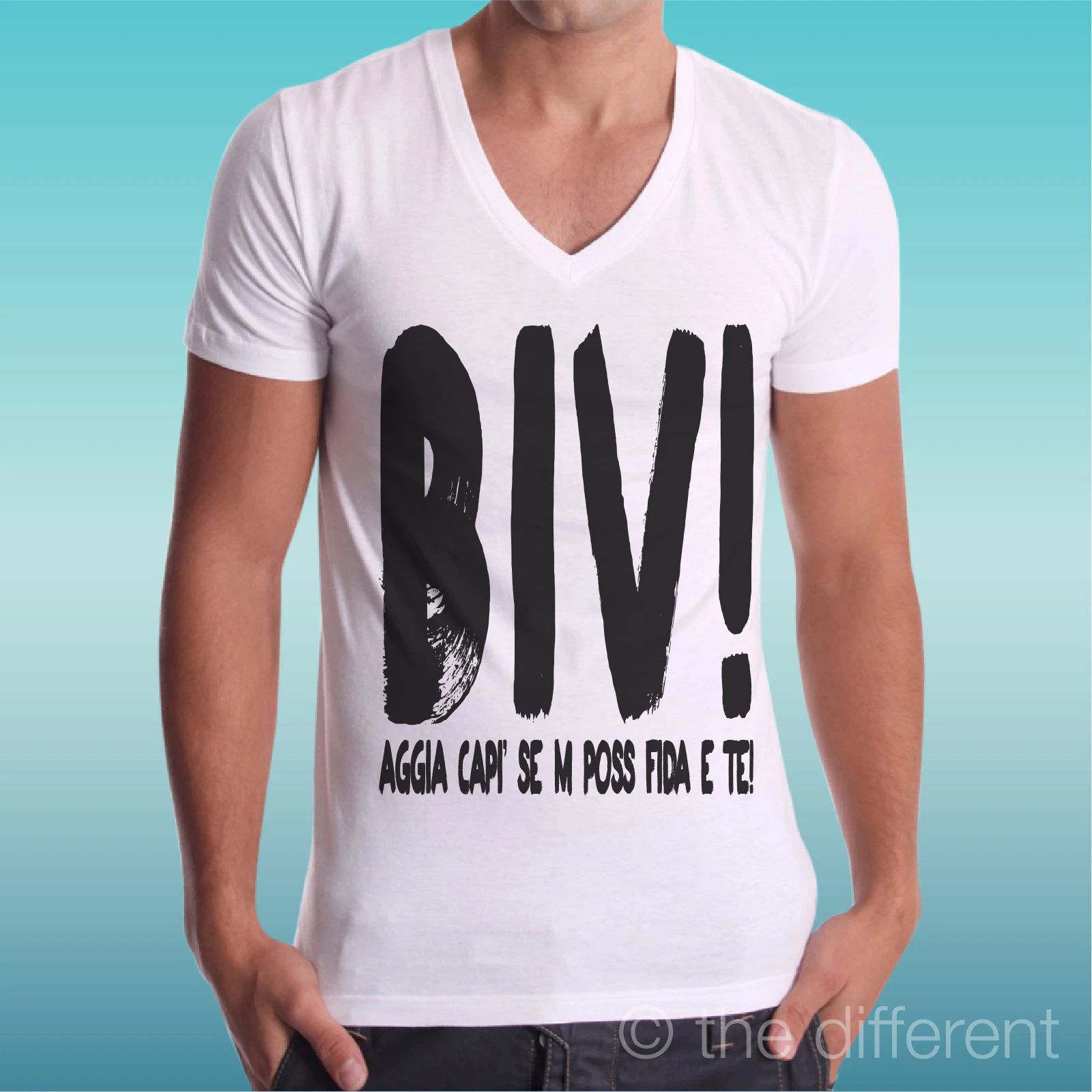 T-shirt Man V Neck Sentence Gomorra " Biv ! " Gift Idea Road To Happiness Unisex T-shirt, Sweatshirt, Hoodie, Long Sleeve Tee - T-Shirt, Sweatshirt, Hoodie