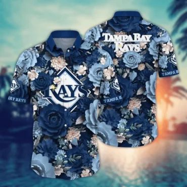 Tampa Bay Rays Floral Frenzy Hawaiian Shirt Unisex T-shirt, Sweatshirt, Hoodie, Long Sleeve Tee - T-Shirt, Sweatshirt, Hoodie
