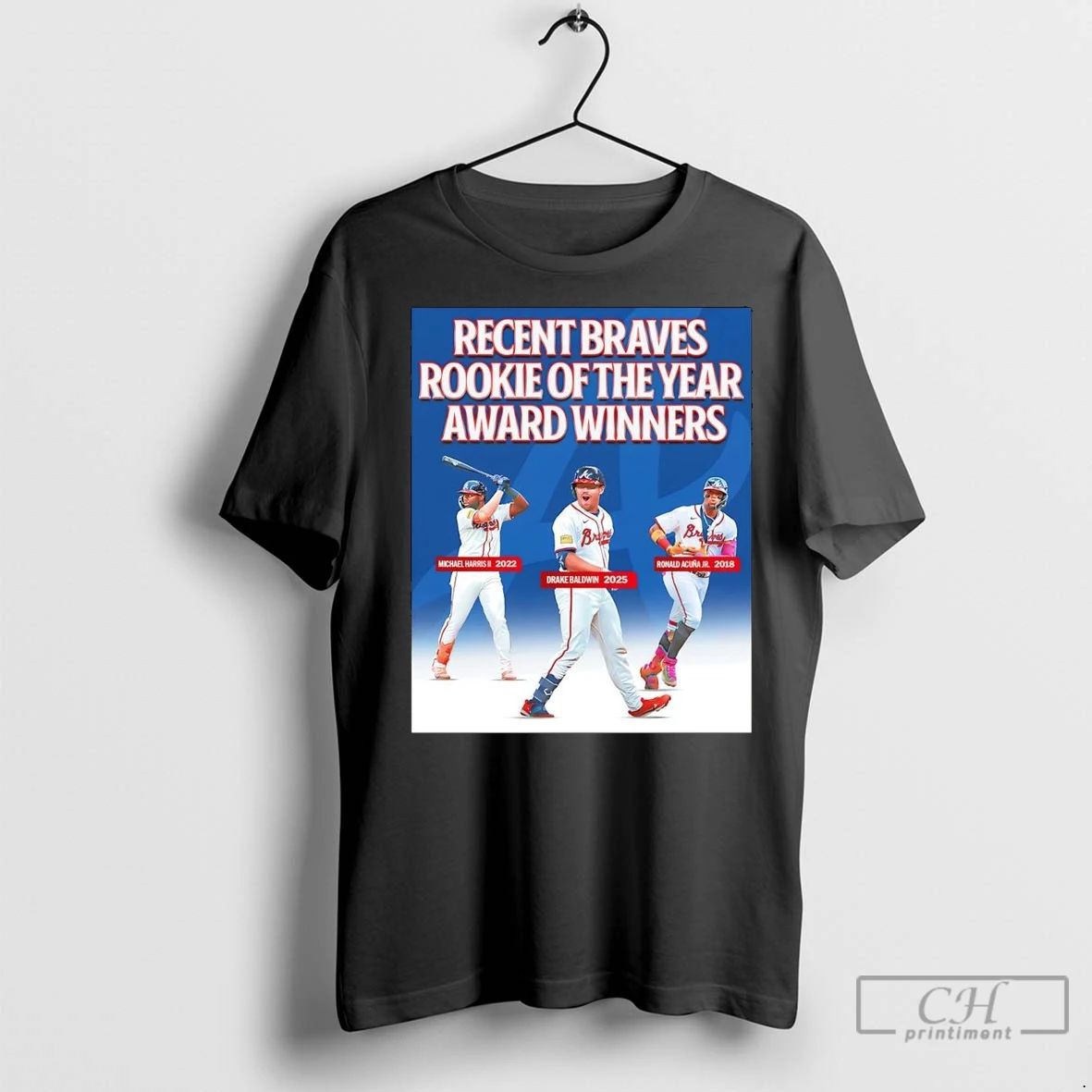 Premium Recent Braves Rookie Of The Year Award Winners Unisex T-shirt, Sweatshirt, Hoodie, Long Sleeve Tee - T-Shirt, Sweatshirt, Hoodie
