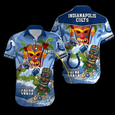 Personalized Indianapolis Colts Tiki Blue Thunder Aloha Shirt Unisex T-shirt, Sweatshirt, Hoodie, Long Sleeve Tee - T-Shirt, Sweatshirt, Hoodie