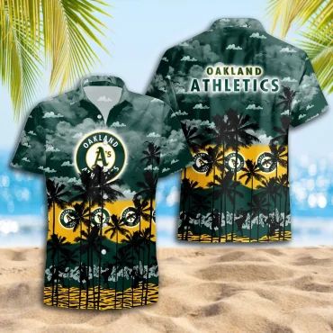 Oakland Athletics Palms Cloud Hawaiian Shirt Unisex T-shirt, Sweatshirt, Hoodie, Long Sleeve Tee - T-Shirt, Sweatshirt, Hoodie